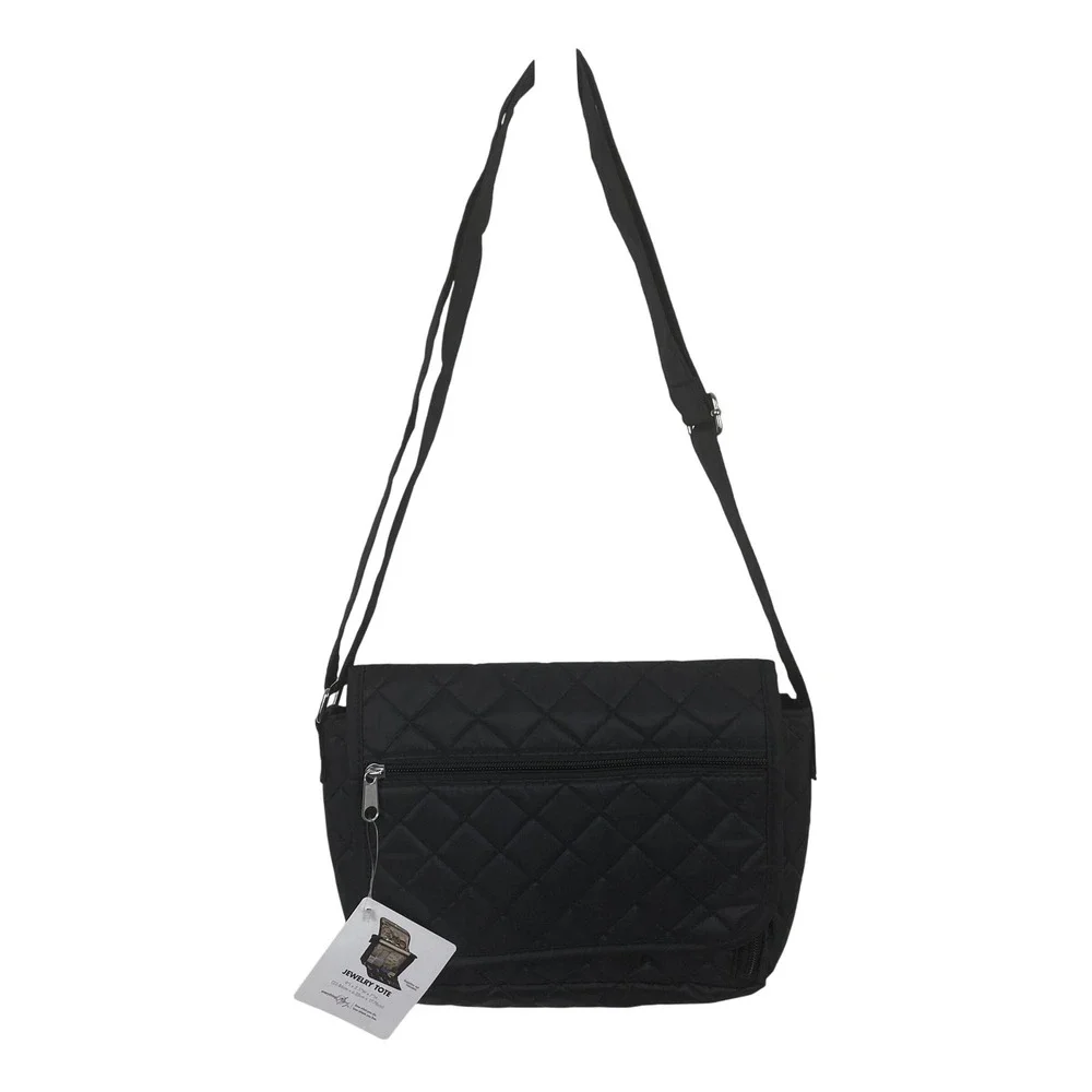 Everything Mary Black Quilted Jewelry Tote Organizer Travel Bag Storage NWT
